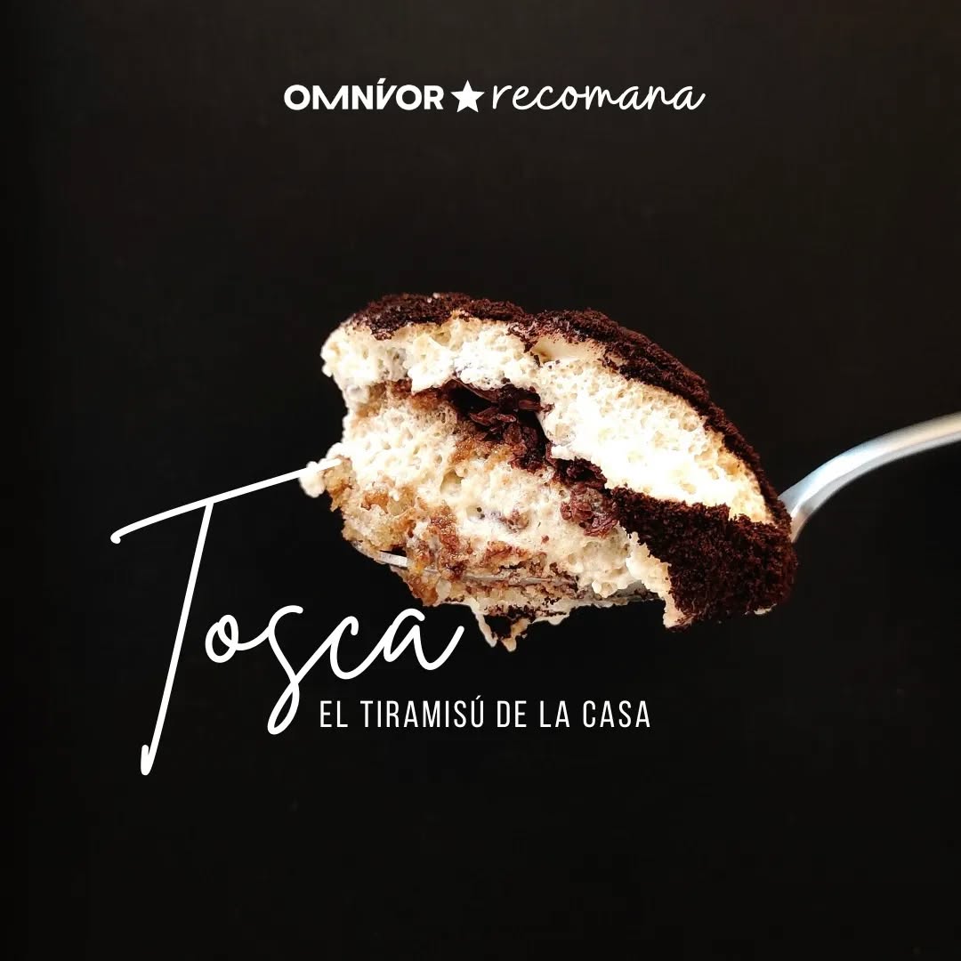 Tosca, el tiramisú de la casa d’Omnívor, en una fotografia real del nostre Instagram